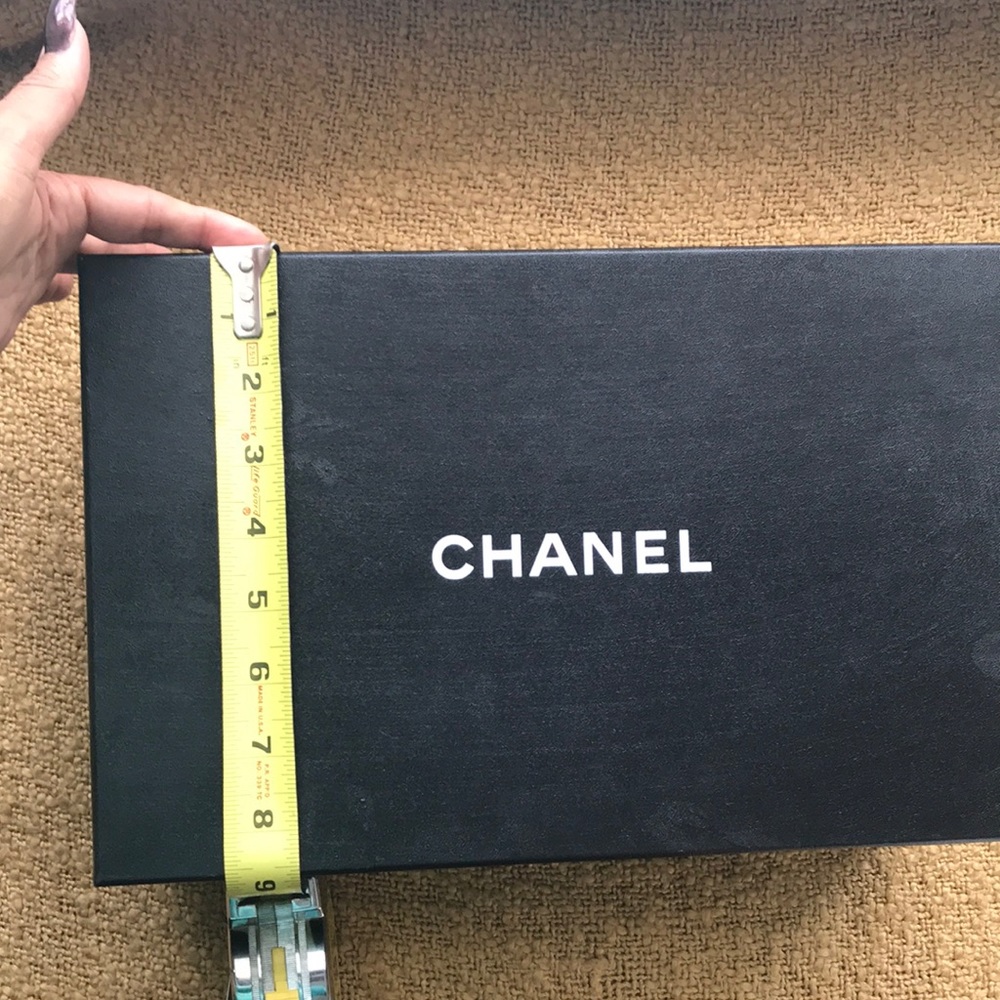 Shoe box - Chanel; Excellent condition; Black with white writing. Prices to sell